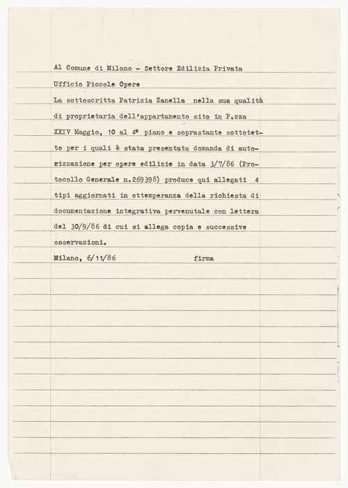 Note for Casa De Paolini, Milan, Italy