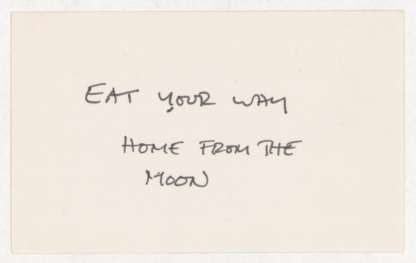 Eat your way home from the moon