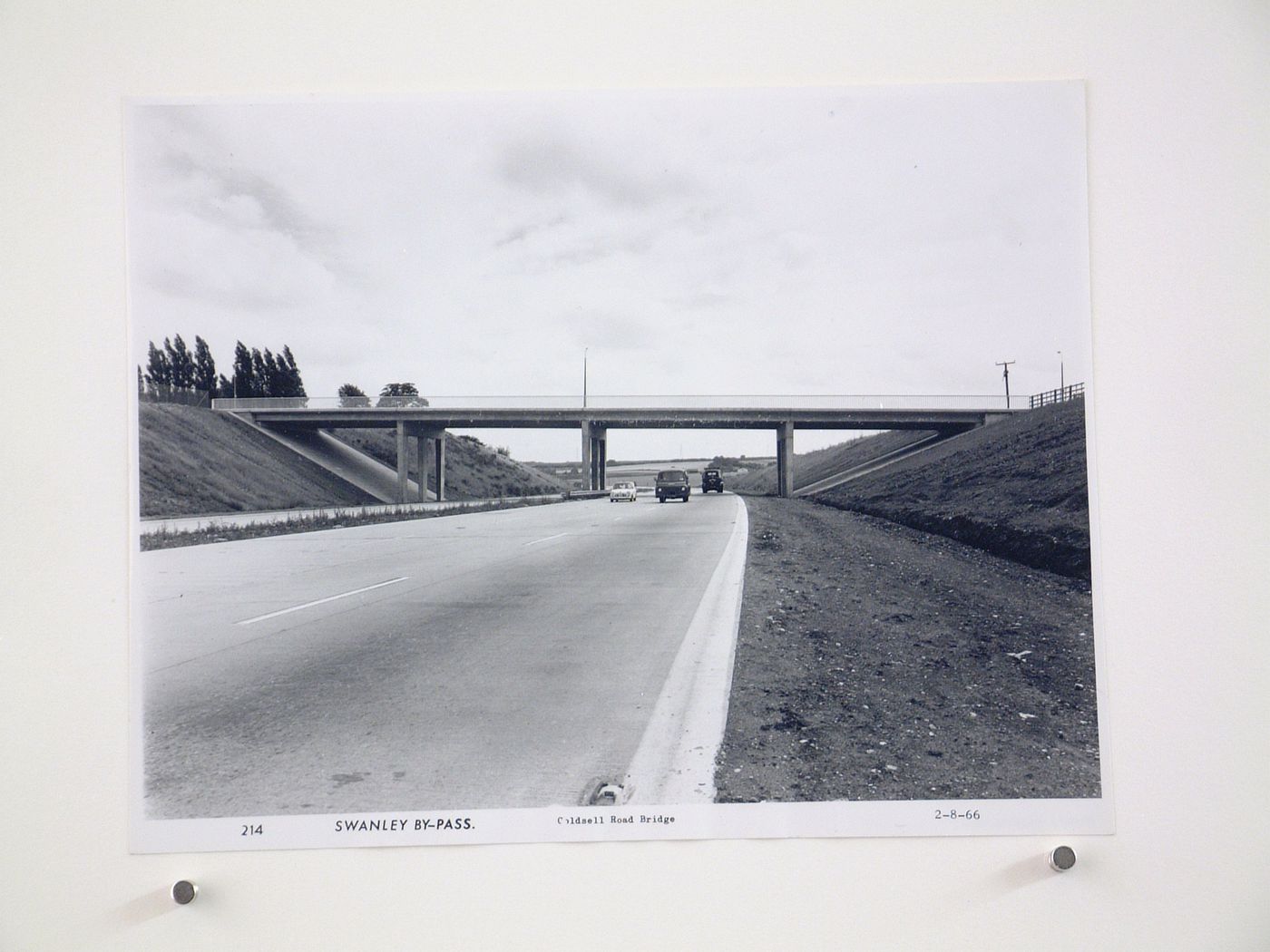 View of Goldsell Road bridge, during construction of the Swanley Bypass, England