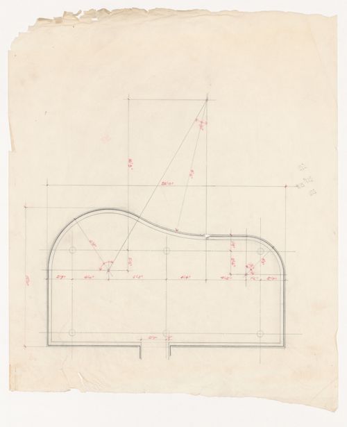 Plan with annotations for Wall House 2 (Bye House)