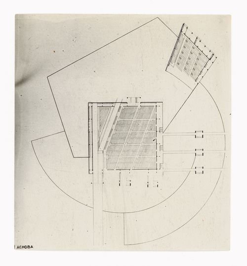 Photograph of a plan for a competition [?] for a Palace of Soviets, Moscow