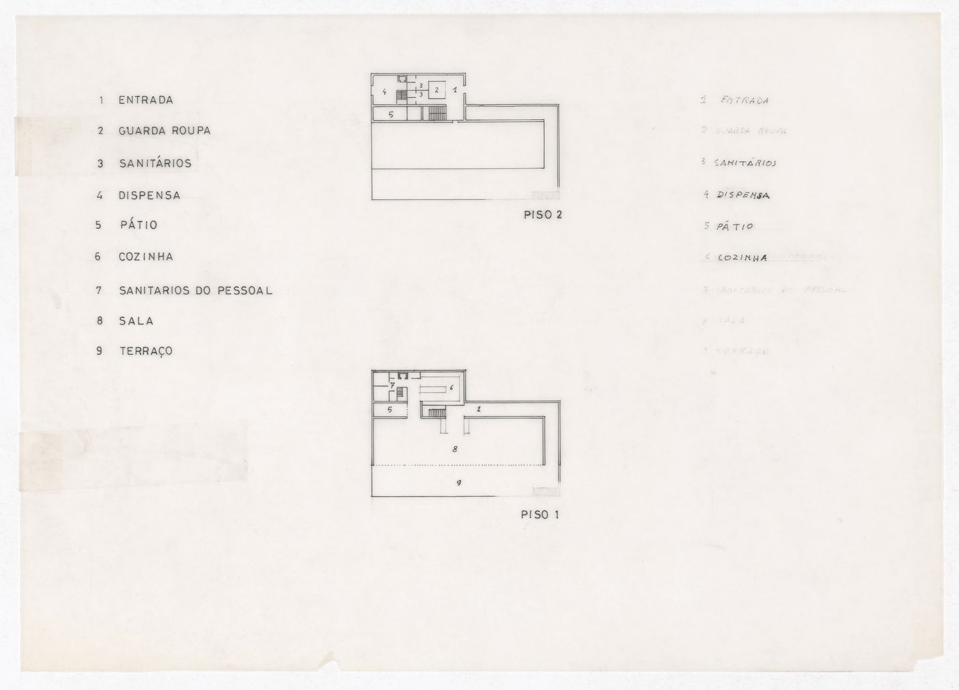Floor plans for Restaurante de Santo Domingo de Bonaval, Santiago de Compostela, Spain