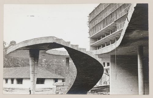 View of Palace of Agriculture, under construction, São Paulo, Brazil

