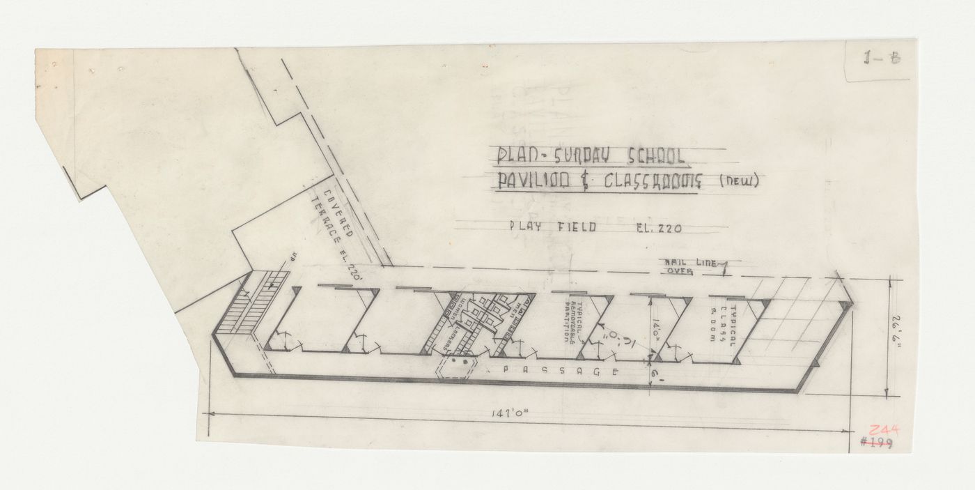 Swedenborg Memorial Chapel, El Cerrito, California: Plan for the Sunday school pavilion and classrooms