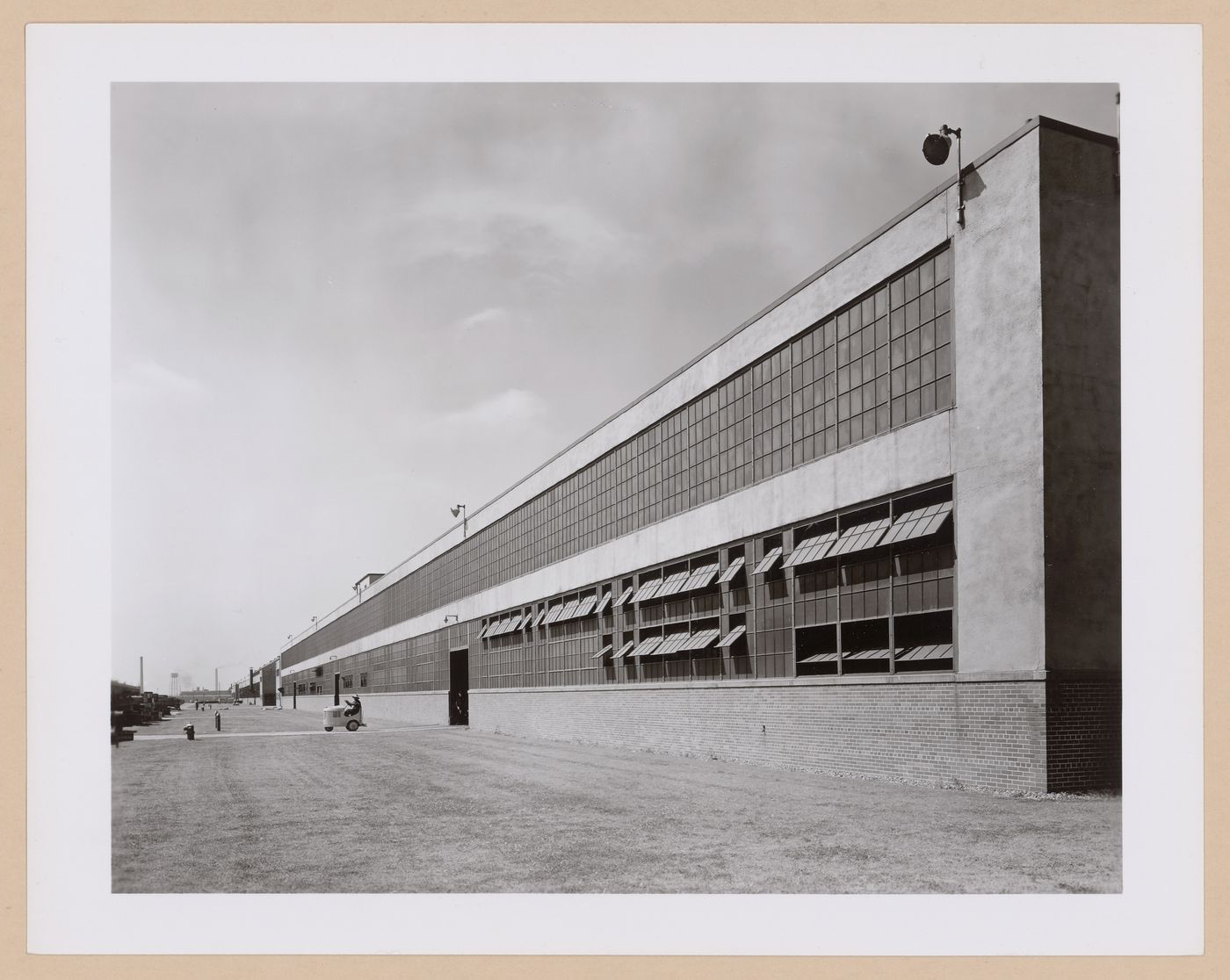 View of the principal façade of the Assembly Building (also known as Building No. 5), United States Naval Ordnance Assembly Plant, Center Line, Michigan