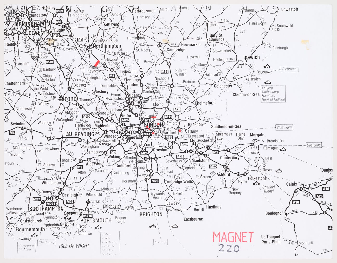 Map showing Magnet sites