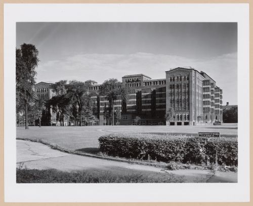 View of the lateral [?] façade of the Tuberculosis Building, Herman Kiefer Hospital, Detroit, Michigan