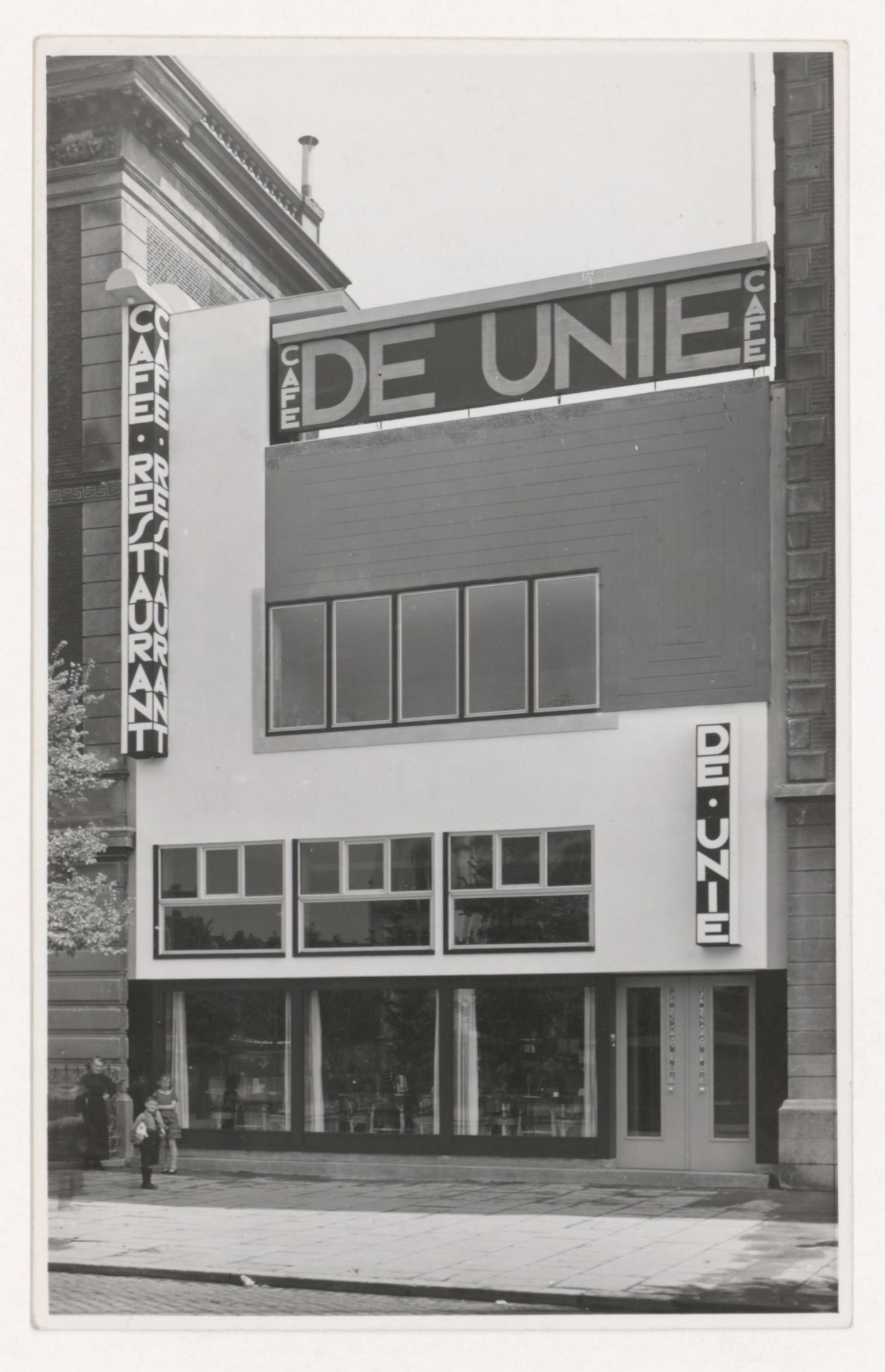View of the principal façade of Café de Unie, Rotterdam, Netherlands