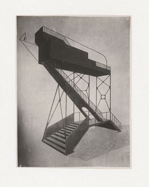 Photographs of student drawing by I. Lemtsov on the topic "Exercise on Finding the Expressiveness of Construction. Water Tower" for the "Space" course at the Vkhutein (Moscow Higher Technical Institute), Moscow