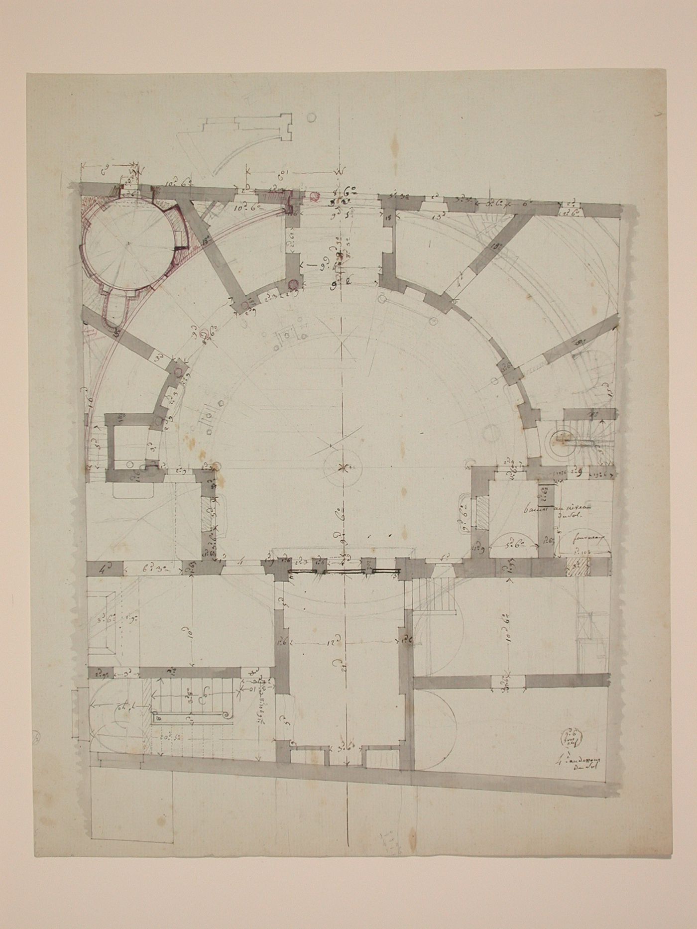 Maison rue Pelletier,travaux privés - plan, upper floor; pencil, pen,
