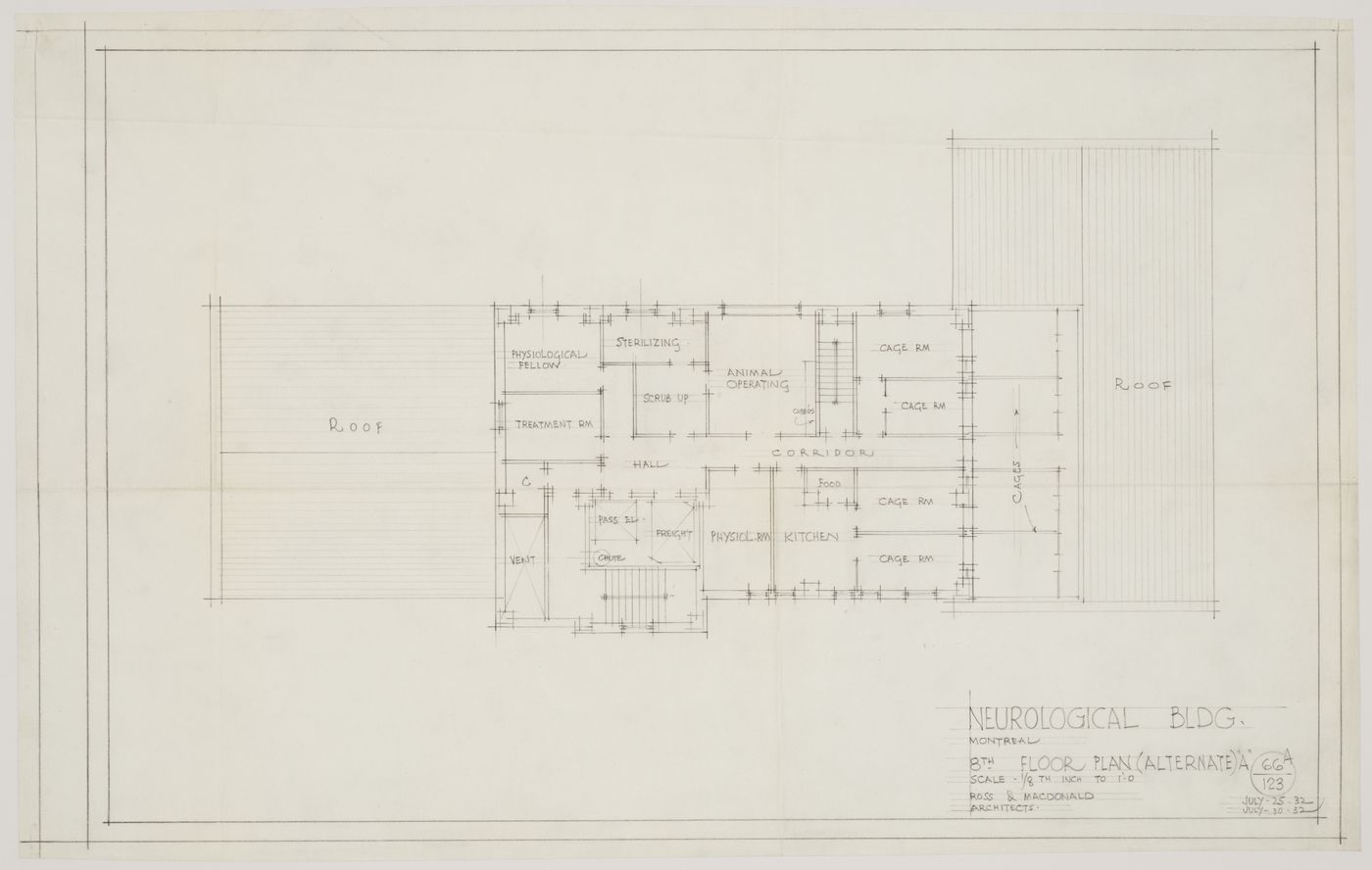 Montréal Neurological Institute, Montréal, Québec: eighth floor plan