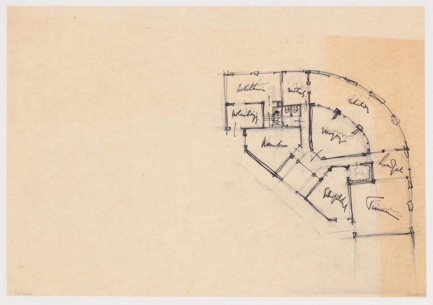 Sketch plan for a city hall for the reconstruction of the Hofplein (city centre), Rotterdam, Netherlands