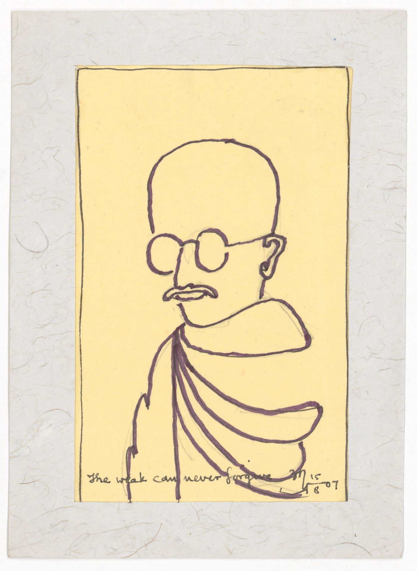 Greeting card with Mahatma Gandhi drawn by Aditya Prakash
