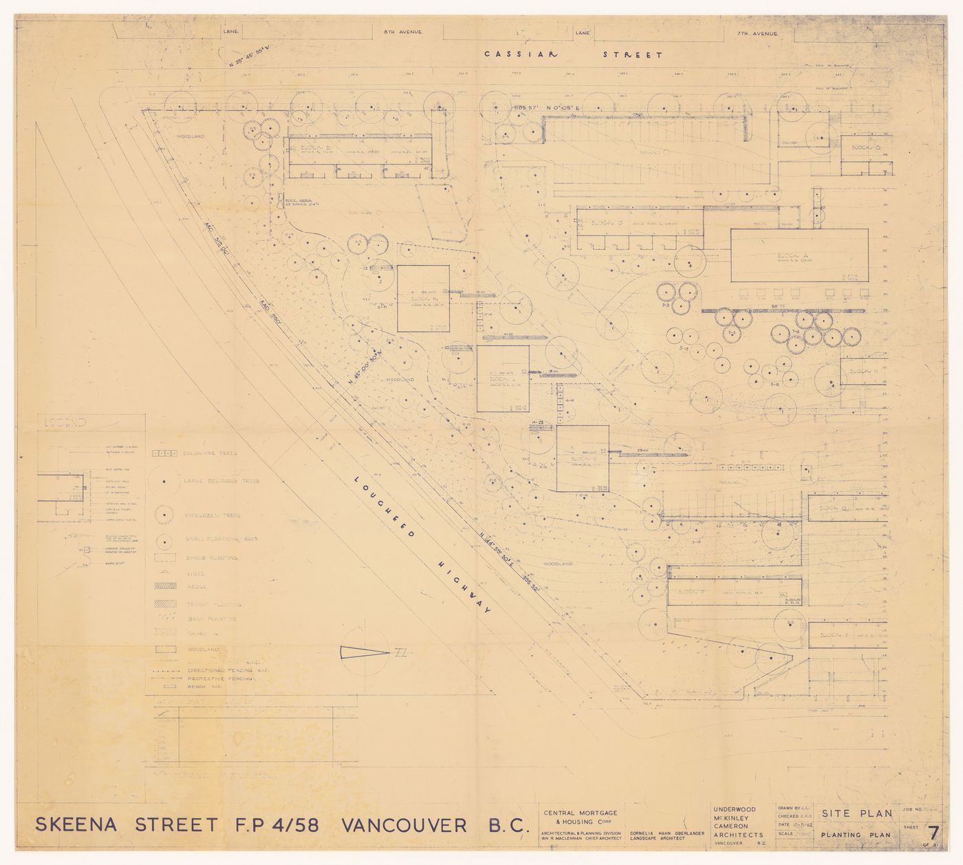 Planting plan for Skeena Terrace Low Rent Housing, Vancouver, British Columbia