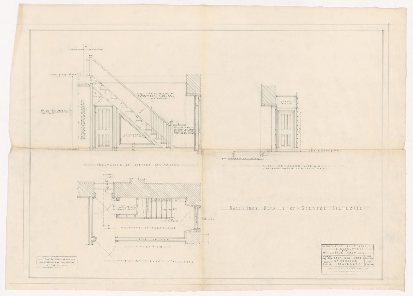 Details of service staircase for Colville Manor, Mascouche, Québec