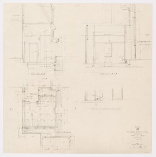 Plan des toilettes, Cour suprême du Canada, Ottawa, Ontario, Canada (1937-1953, 1977)