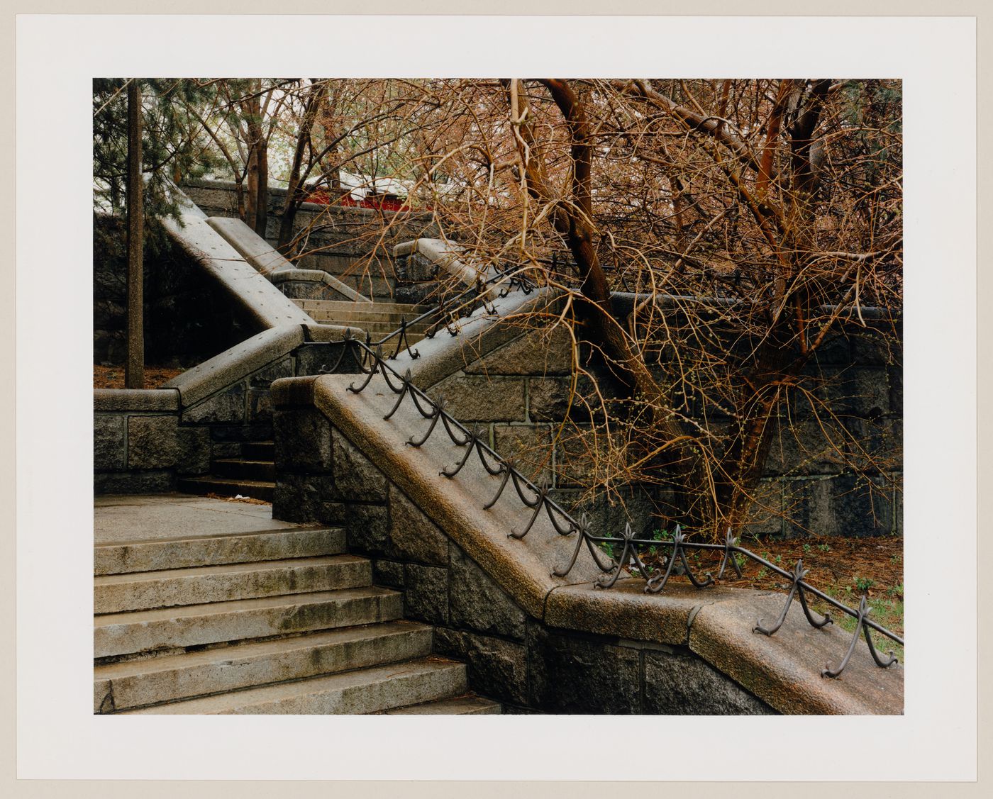 Viewing Olmsted: View of Detail of steps leading to the terraces, North End Park, Copps Hill Terraces, Boston, Massachusetts