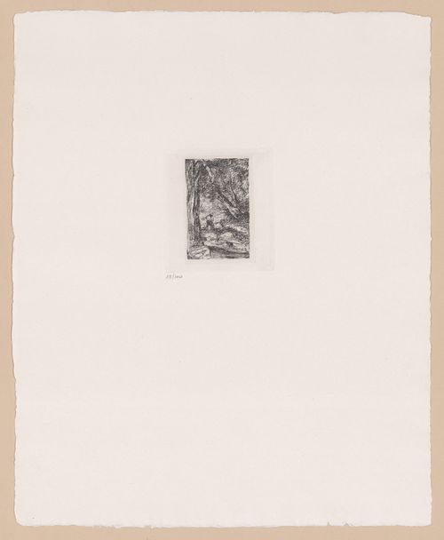 Photogravure of cliche verre of a woodland scene by Jean-Baptiste Corot, May 1853