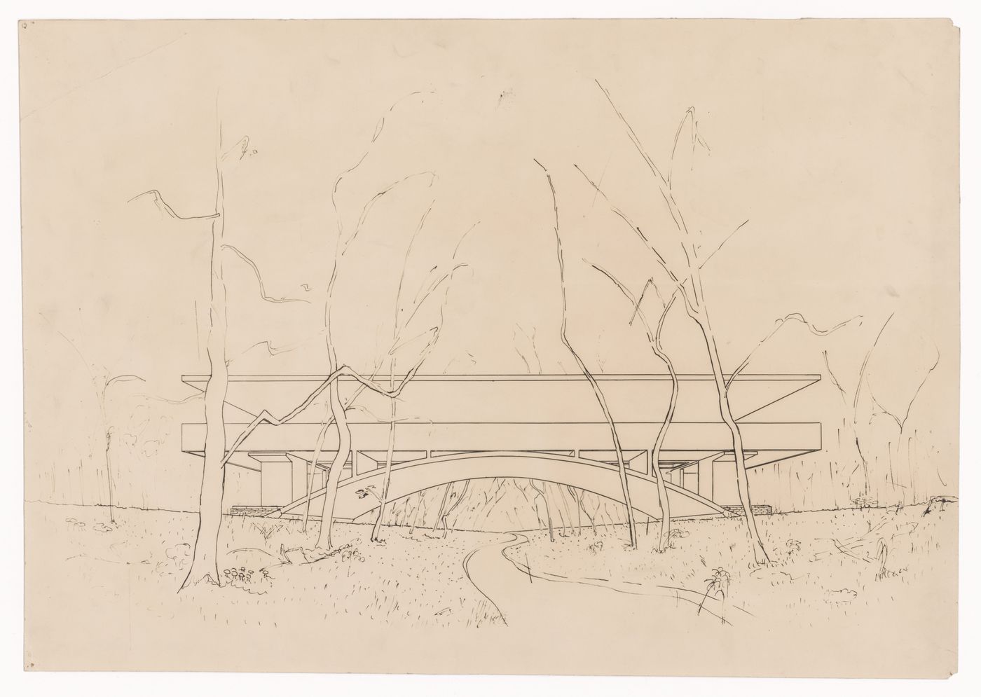 Perspective drawing for Casa sobre el arroyo, Mar del Plata, Argentina