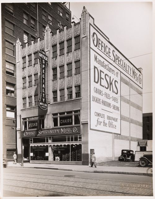 View of the principal and lateral façades of The Office Speciality MFG. Co., Montréal [?], Québec
