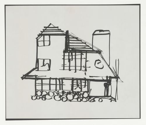 Conceptual sketch of the south elevation for the Hanks-Paré Residence, Tuxedo Park, New York