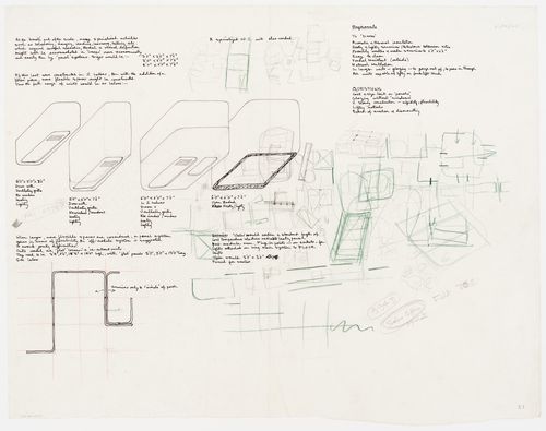 Notes and sketches related to "boxes" and panel systems (Fun Palace project)