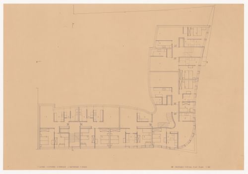 Plan for typical flat for Edificio de Apartamentos Bonjour Tristesse [Bonjour Tristesse residential complex], Block 121, Berlin, Germany