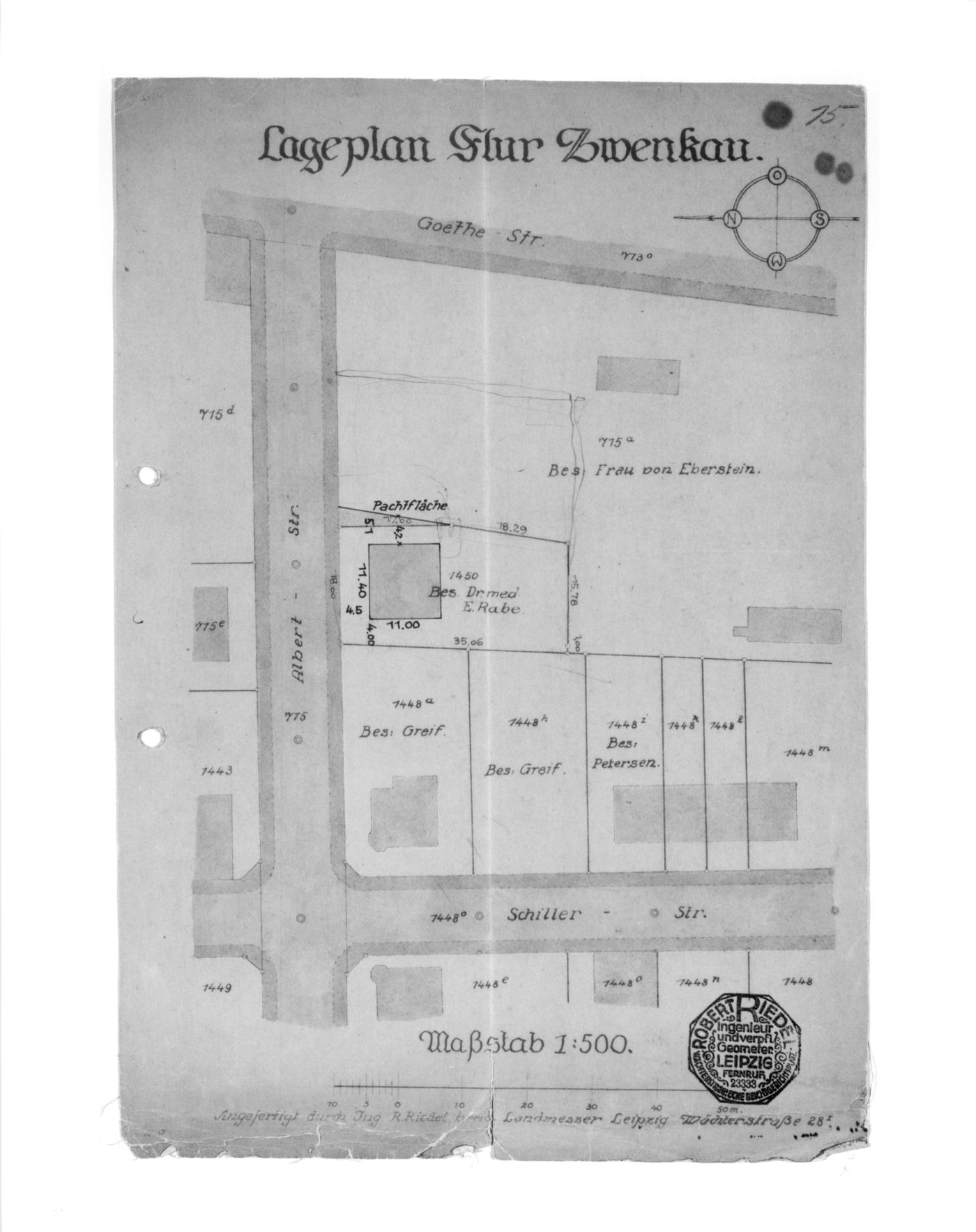 Dr Rabe House, Zwenkau - Lageplan flur zwenkau