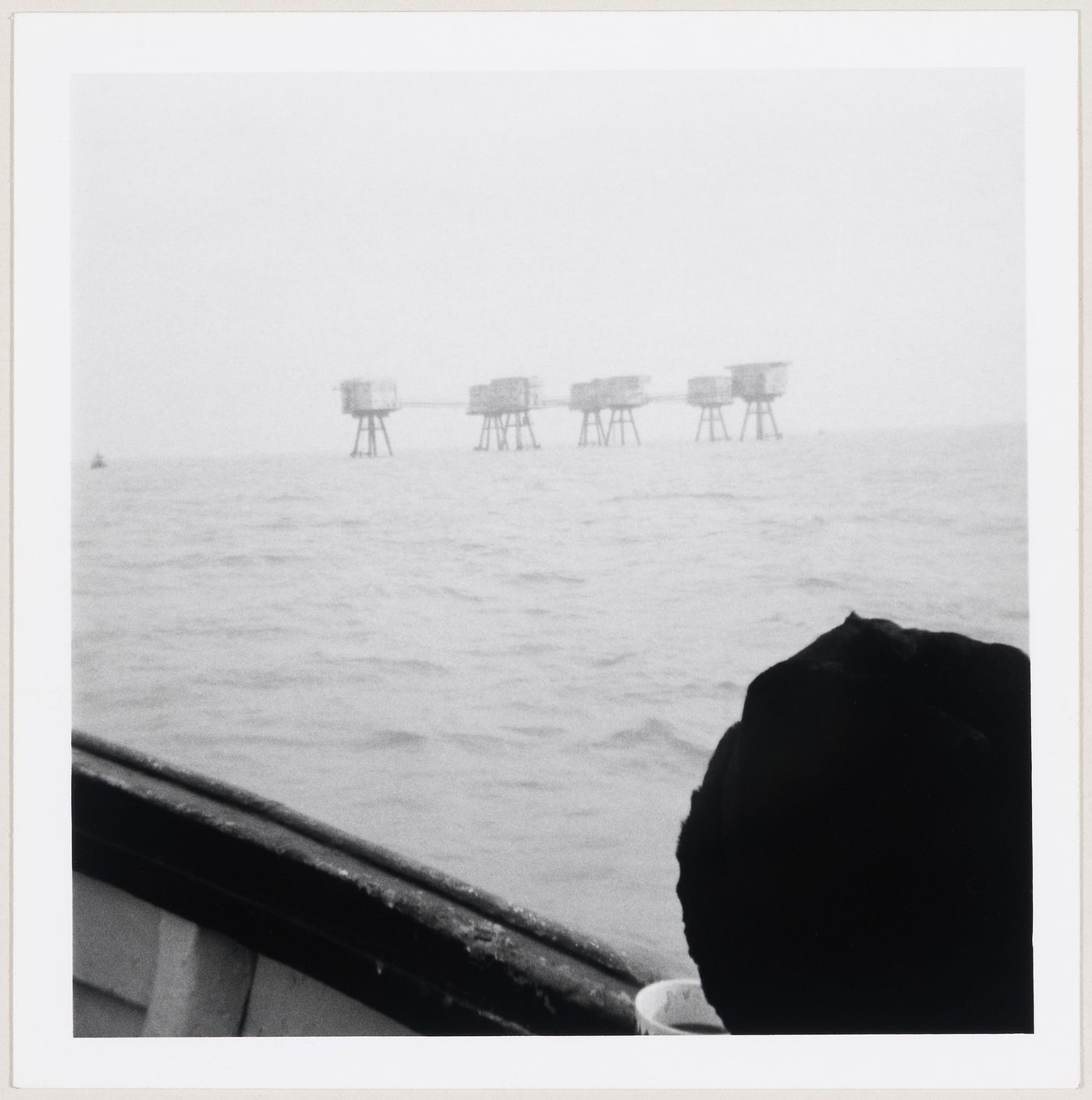 The Red Sands Fort in the Thames River Estuary viewed from a boat