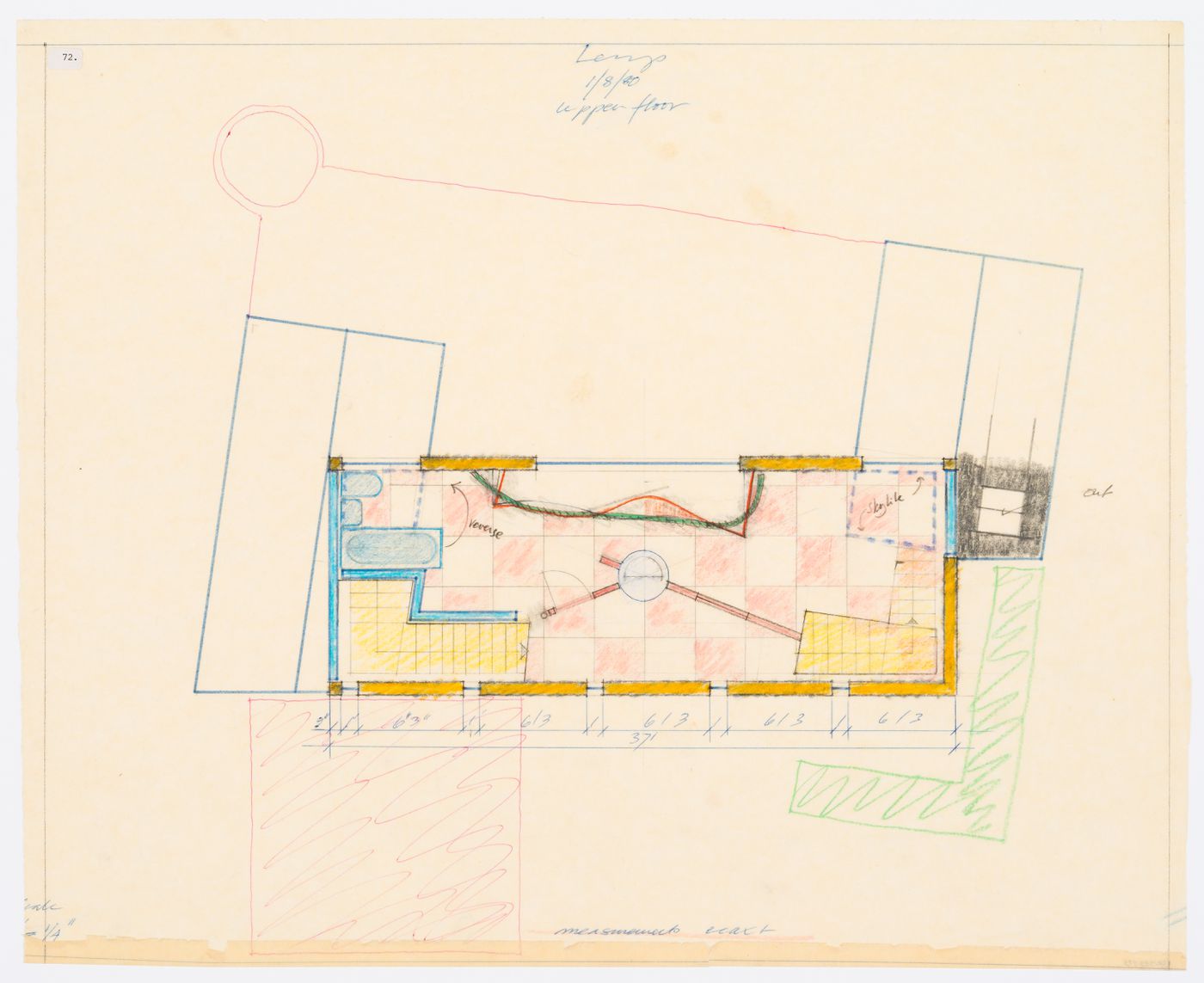 Plan of the upper floor for Nofamily House