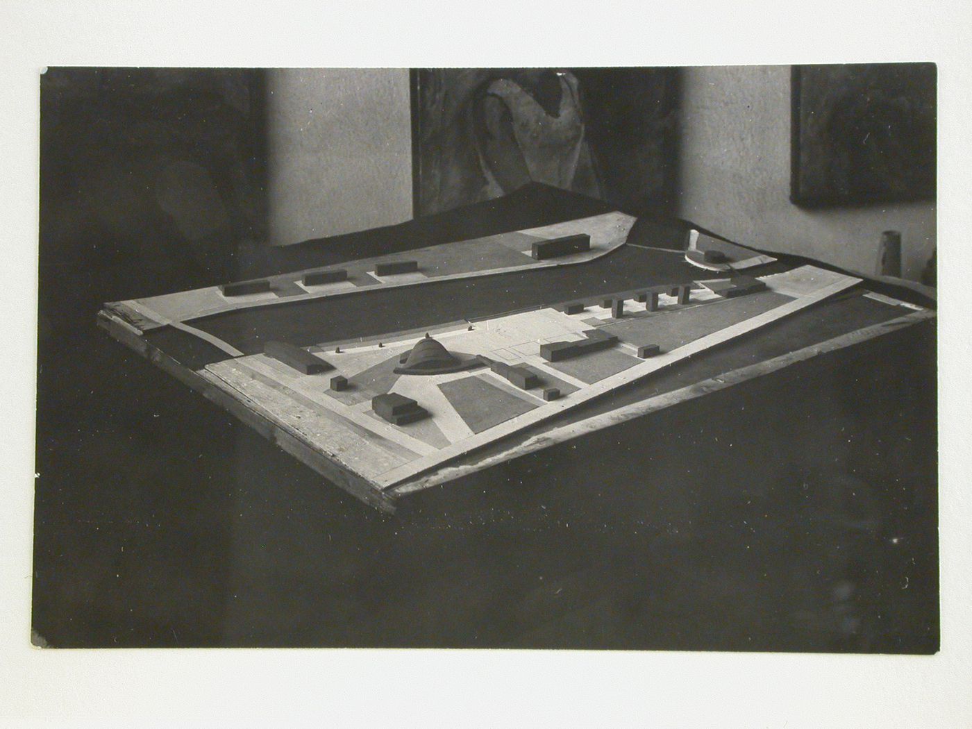 Photograph of a site model for an All-Union Palace of the Arts, Moscow