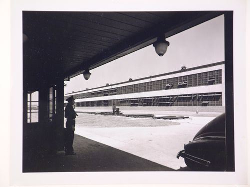 View of the principal façade of the Tool Shop (also known as Building No. 8), United States Naval Ordnance Assembly Plant, Center Line, Michigan