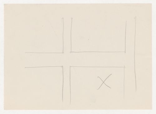 Partial sketch elevation for a window moulding [?] probably for Illinois Institute of Technology