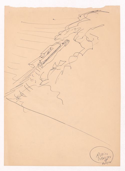 Sketch axonometric view for Carlos Vale Guimarães house, Aveiro, Portugal