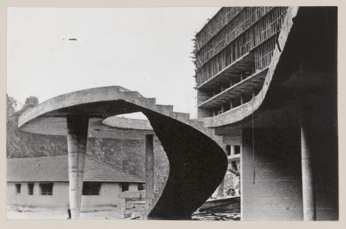 View of Palace of Agriculture, under construction, São Paulo, Brazil
