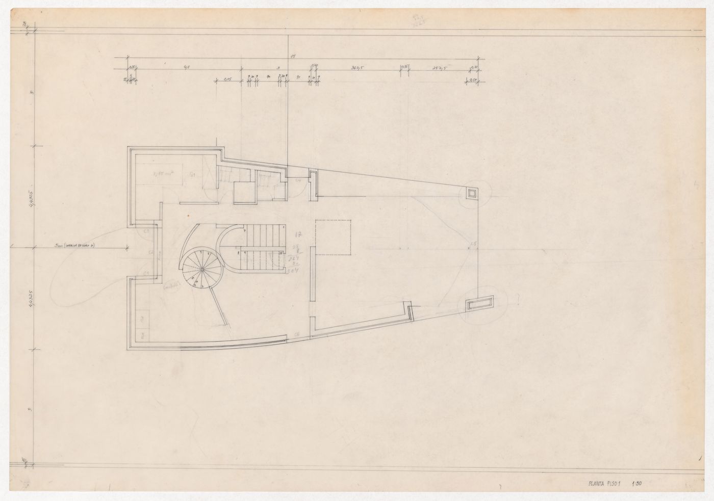 Level one floor plan for Casa Fernando Machado, Porto, Portugal