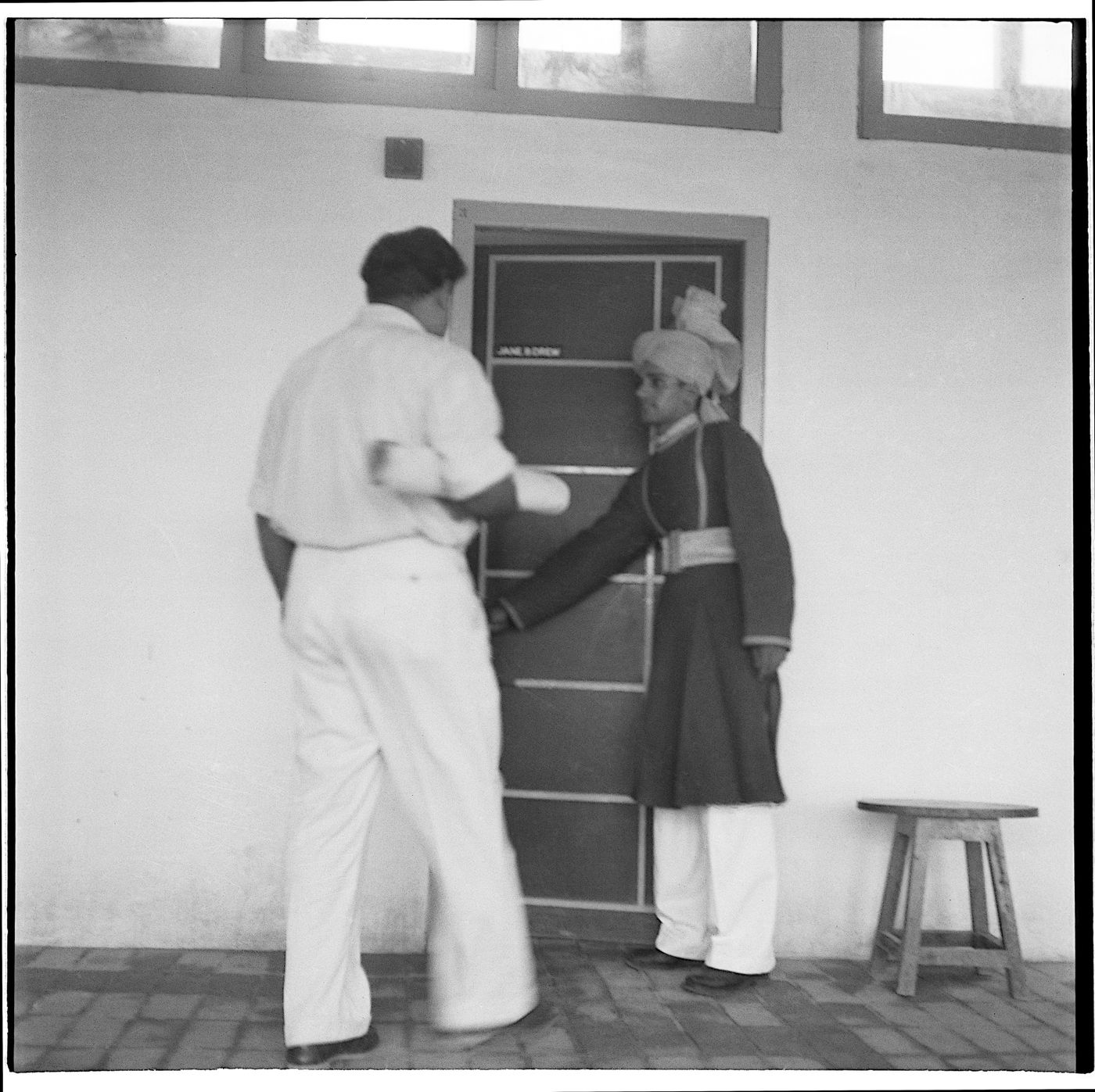 Entrance to Jane Drew's office at the Architects' Office, Sector 19, Chandigarh, India