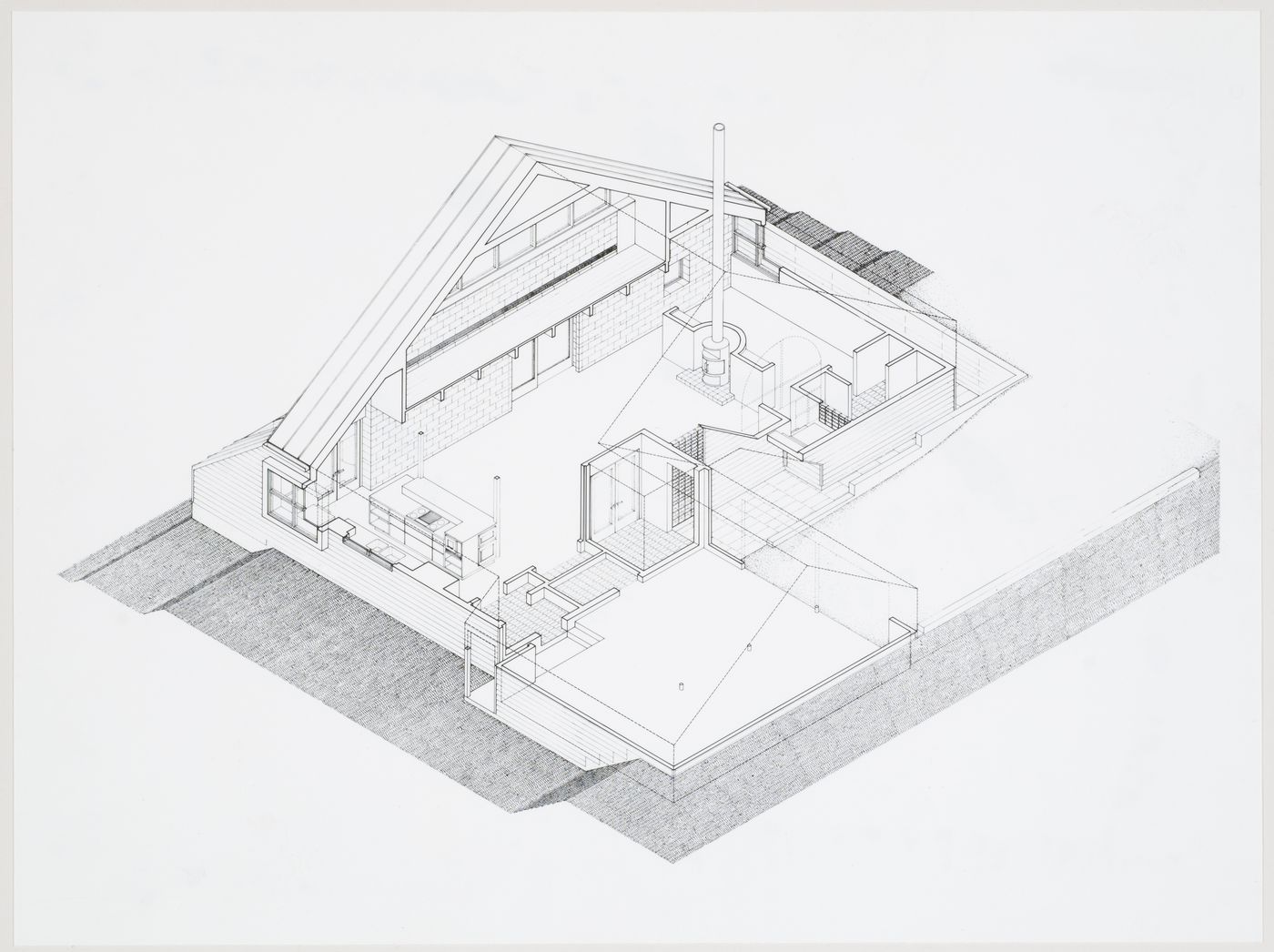 Isometric view of the Mills-Wright Residence in Chatham, New Jersey
