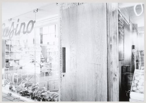 View of the Casino grocery store window on the seventh floor of Unité d'habitation, Marseille, France