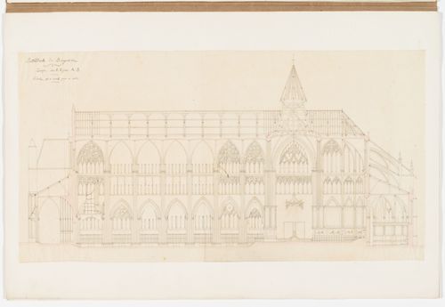 Longitudinal section of the Cathédral Sainte-Marie, Bayonne, France