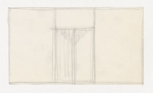 Cut-out of sketch elevation for entrance for the Metallurgy Building, Illinois Institute of Technology, Chicago