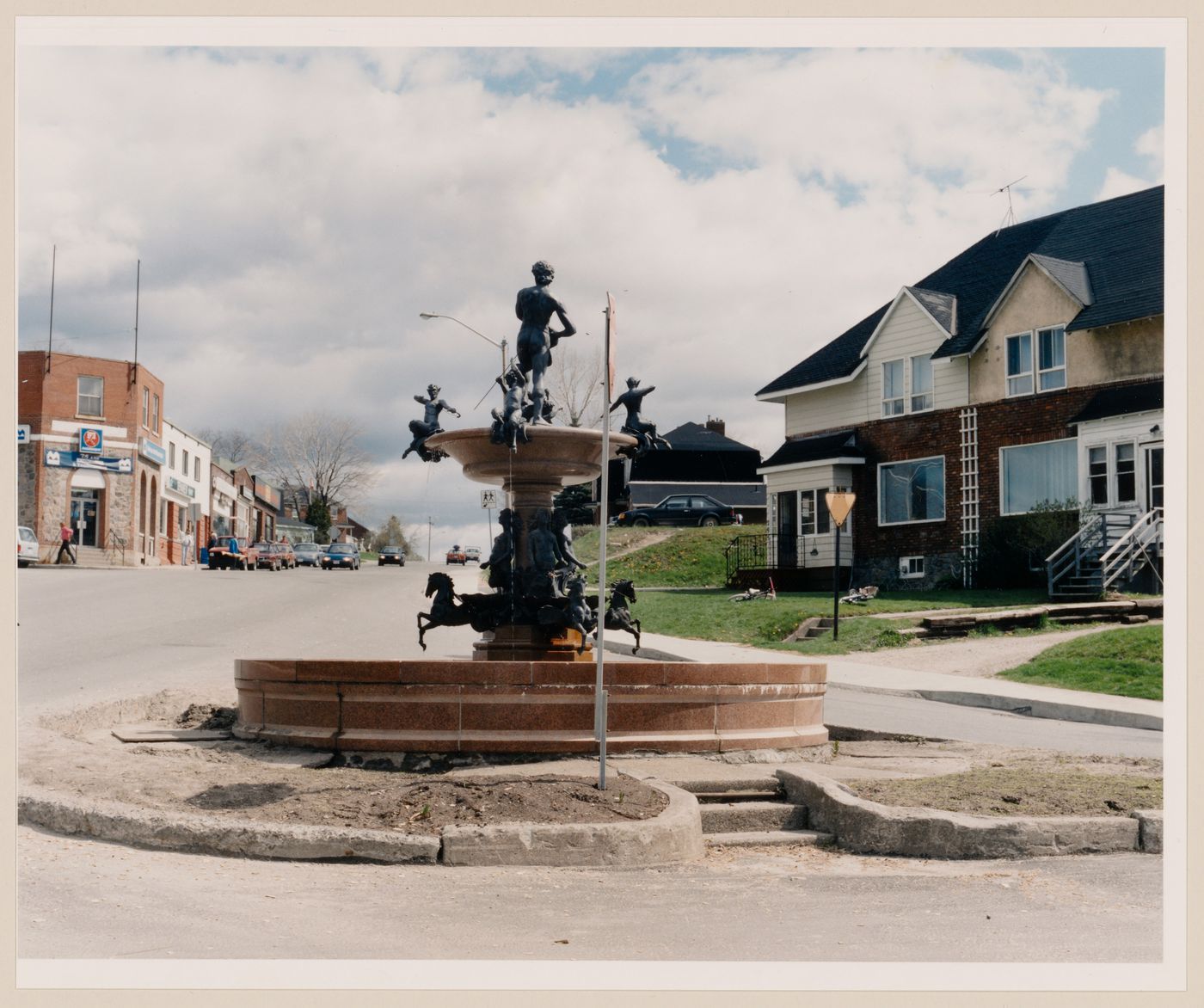 Section 2 of 2 of Panorama looking northeast from the corner of avenue Murer and chemin Byrne, downtown Témiscaming, Quebec