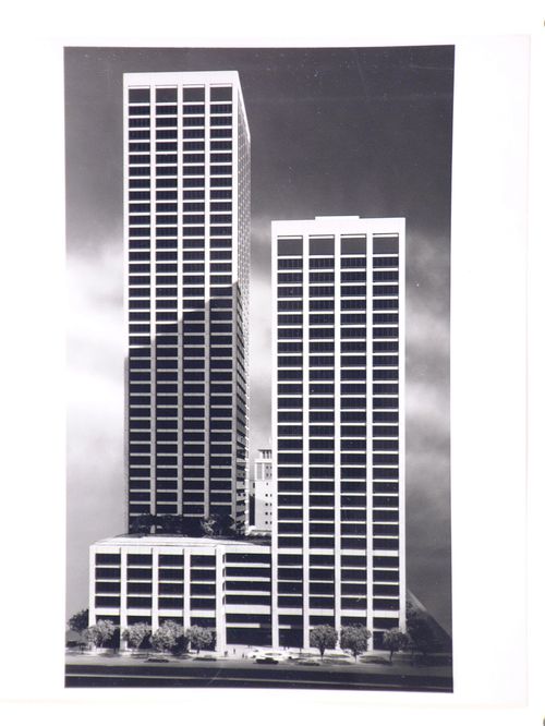 Model of the One Market Plaza building, San Francisco, California, United States
