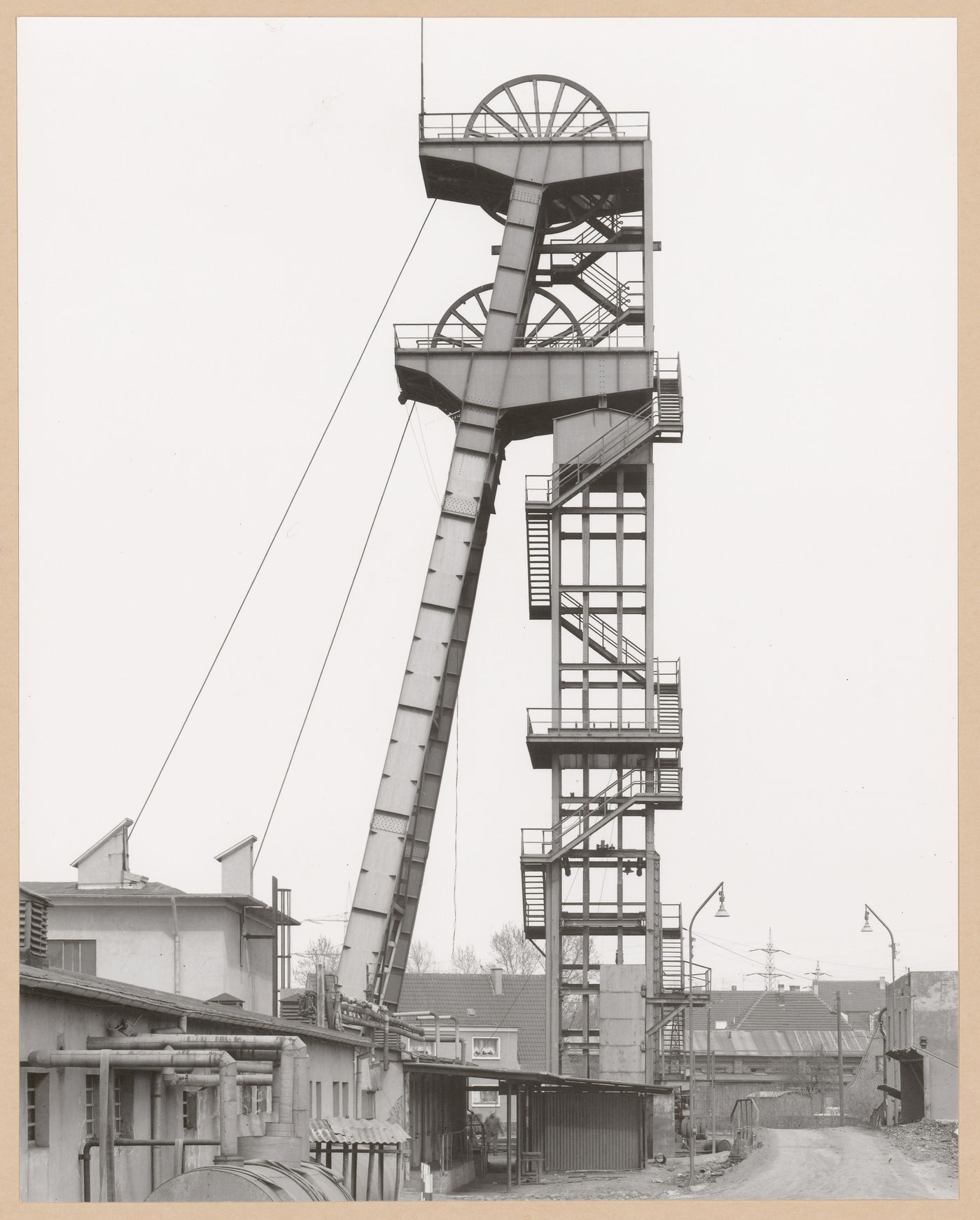 View of a minehead of Zeche Eiberg, Essen, Germany