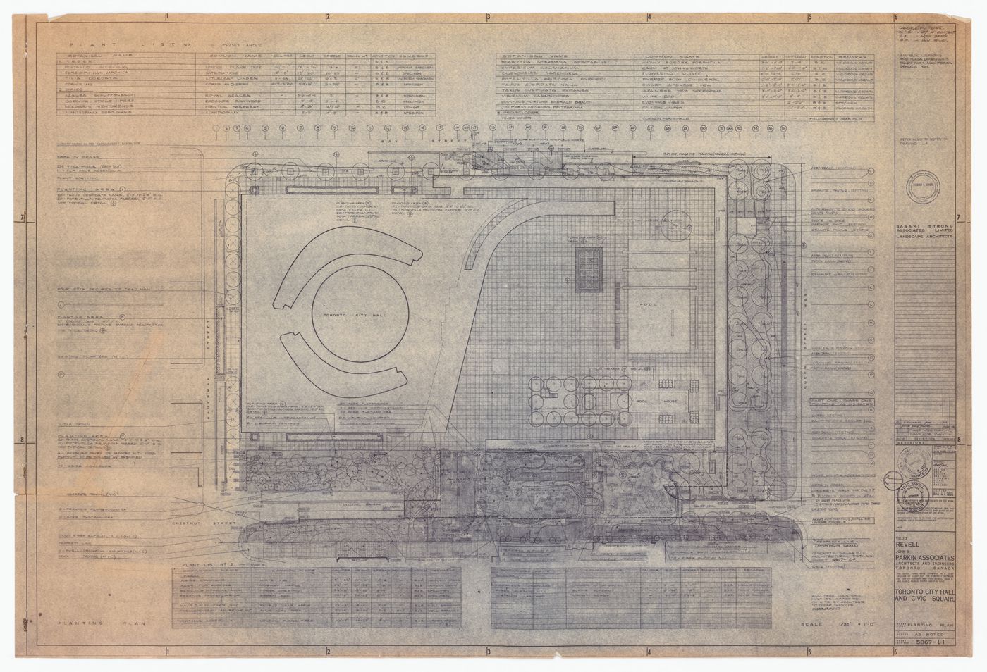 Planting plan for Toronto City Hall and Civic Square, Toronto