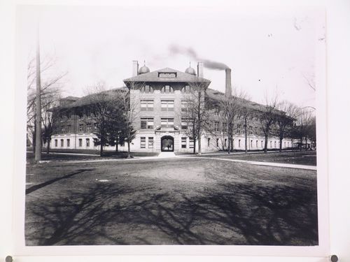 View of the entrance to the courtyard of the Engineering Building (later the West Engineering Building, now the West Hall), 550 East University Avenue, University of Michigan, Ann Arbor, Michigan