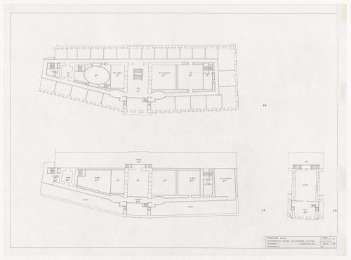 Eighth, ninth, and tenth floor plans for Recuperaçäo do Edifício dos Grandes Armazéns, Bloco C, Reconstrução do Chiado, Lisbon, Portugal