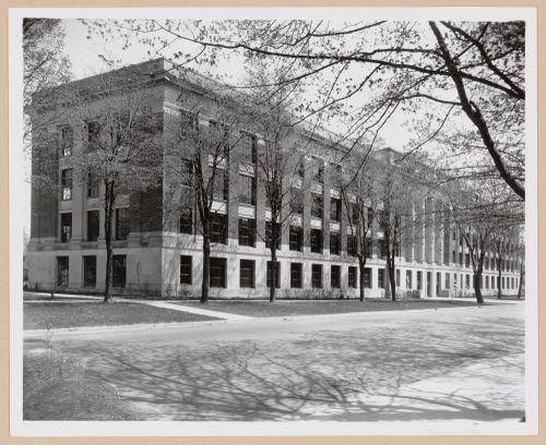 View of the principal and lateral façades of the Medical Building (now the East Medical Building), University of Michigan, Ann Arbor, Michigan