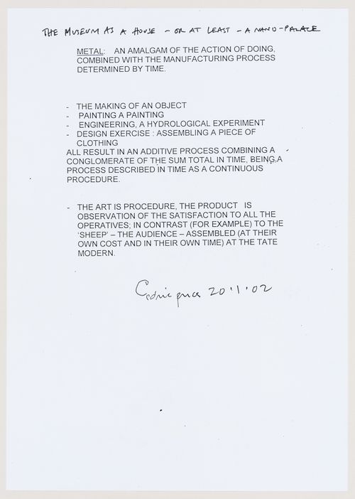 Juke (also known as "Metal"): "The museum as a house - or at least - a nano-palace"