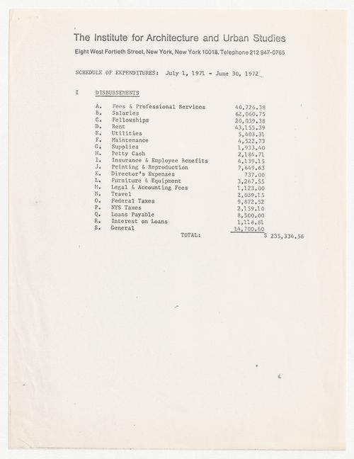 Financial report from July 1st, 1971 to June 30th, 1972